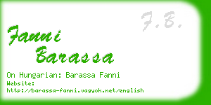 fanni barassa business card